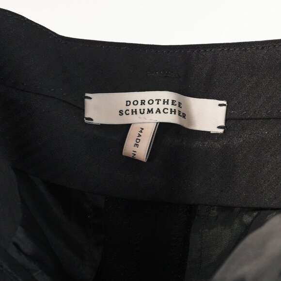 Dorothee Schumacher Black Wool Cropped Tuxedo-Stripe Trousers - Picture 9 of 11